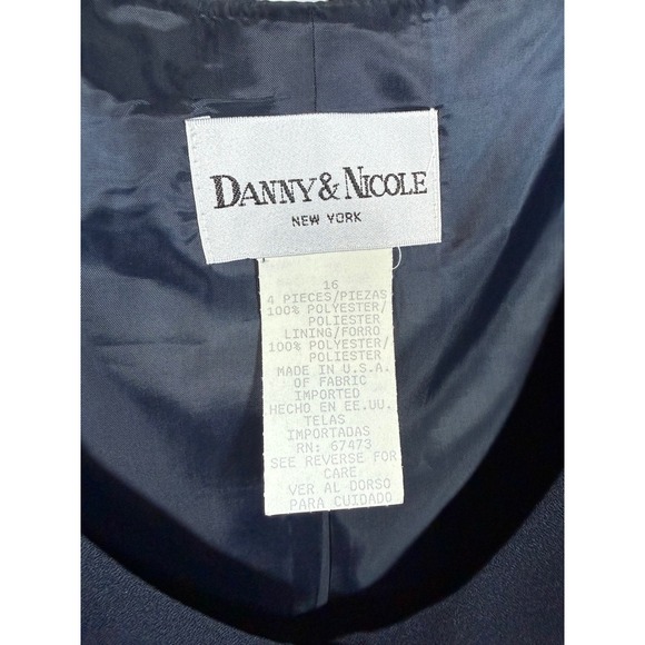 Danny & Nicole New York Womens Navy Blue Button Front Tailored Vest Waistcoat 16 - Picture 3 of 3